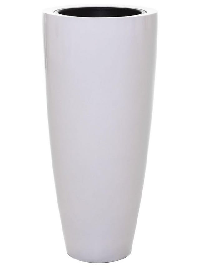 VIVANNO Pflanzkübel Fiberglas CITY Rund - Hochglanzweiß Hochglanz (1 St), 37x80 cm