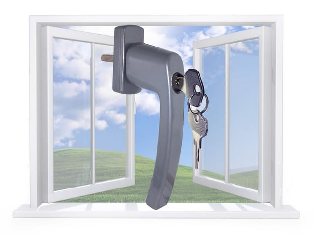 SDH Fenstergriff Fenstergriff abschließbar Kindersicherung Fenster SILBER, abschließbar