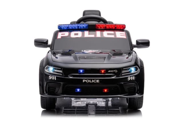 ES-Toys Elektro-Kinderauto Kinderauto Dodge Polizei, Belastbarkeit 30 kg, Sirene, Polizei-Lichter, Fernbedienung