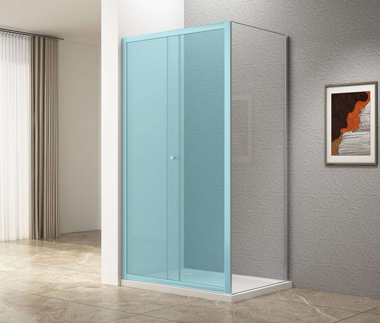Aqualine Ugga - Duschwand 185x90 Cm, Klarglas Atp90