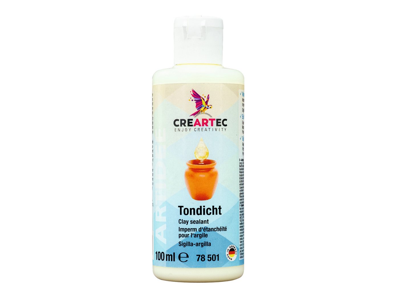 CREARTEC Klarlack Tondicht - 100ml, zum Versiegeln von Keramikoberflächen - Made in Germany Bild 2