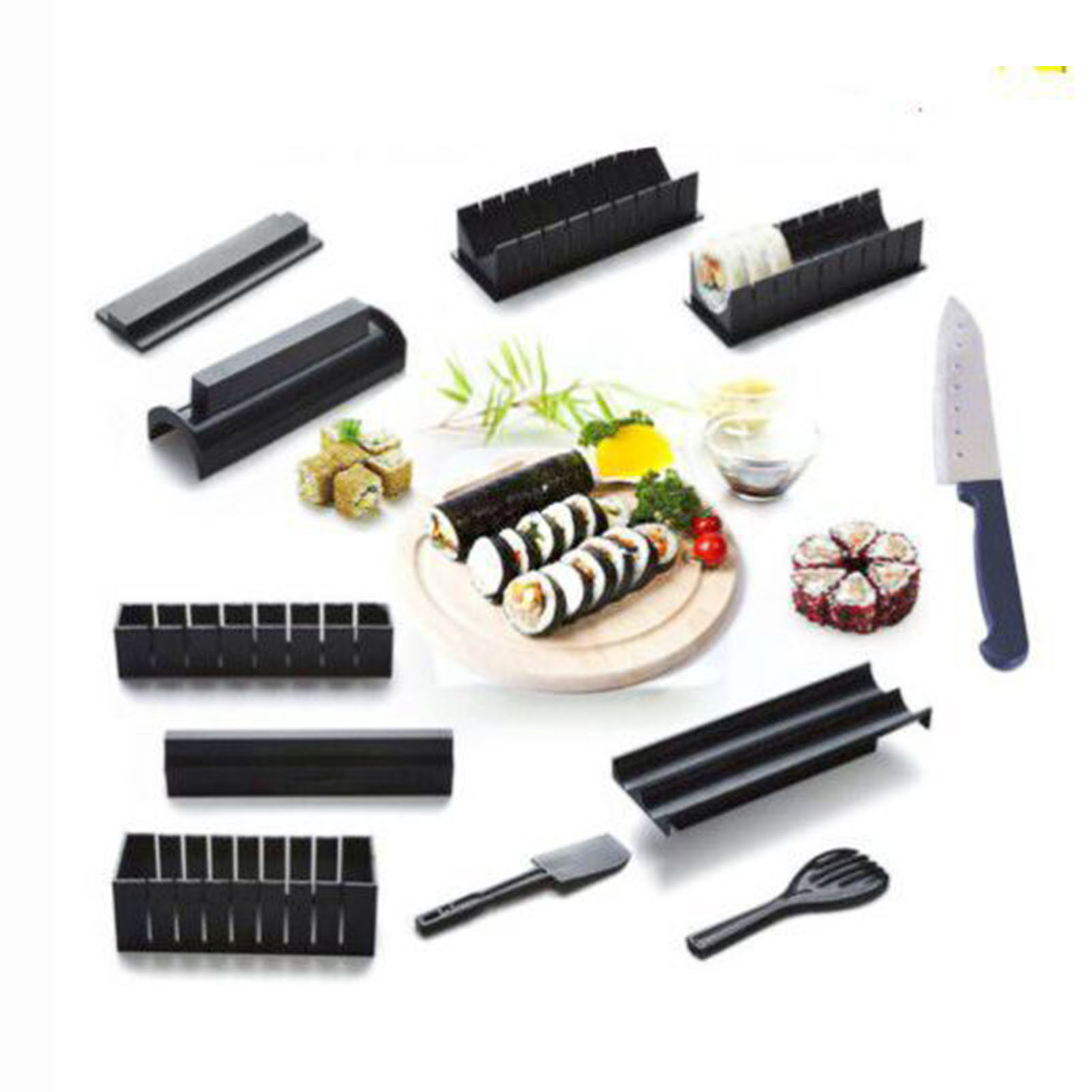 Sushi-set, 11-teilig, Set Zur Zubereitung Eigener Sushi-rollen, 8 Verschiedene Sushi-reisformen Mit Messer, Gabel Und Spatel Für Den Heimgebrauch