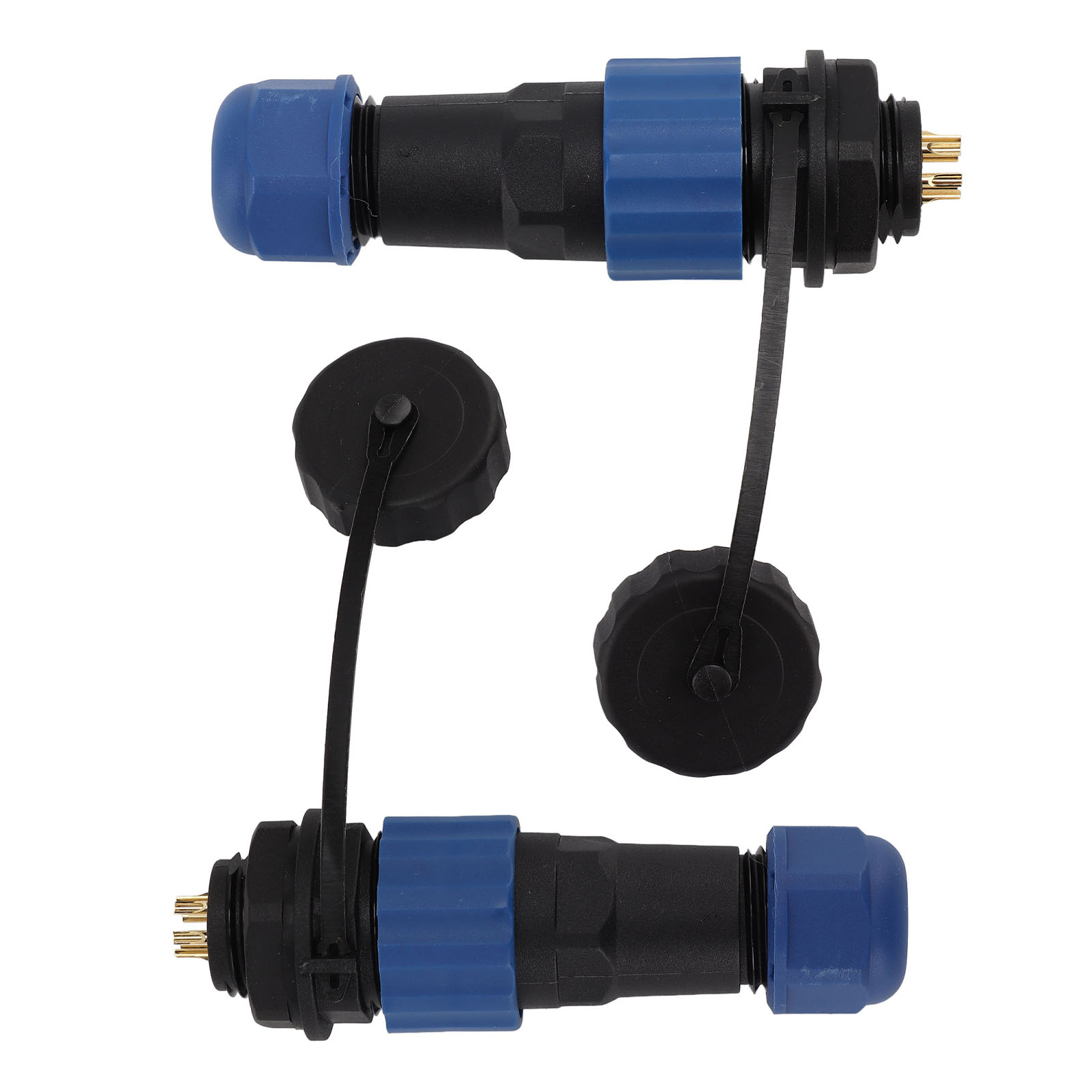 2 Stück Sd16 Ip68 Wasserdichter Luftfahrtstecker, Sd16-buchse (weiblich), Sd16-stecker (männlich), G3/8-gewinde, Sd16 6-polige Überwurfmutter