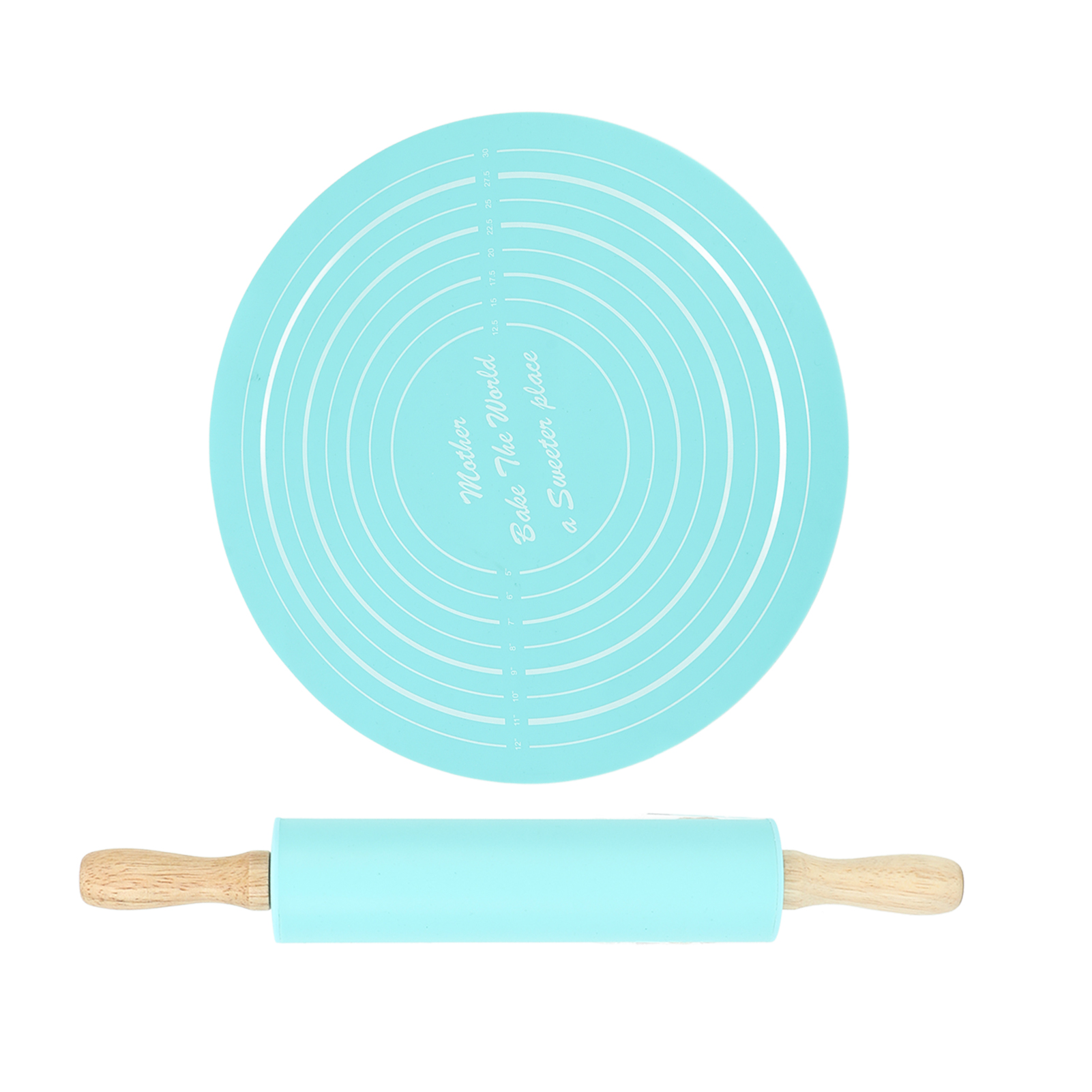 Nudelholz, Teigmatte, Großes Silikon-nudelholz, Knetunterlage, Küchenbackwerkzeug, Blau