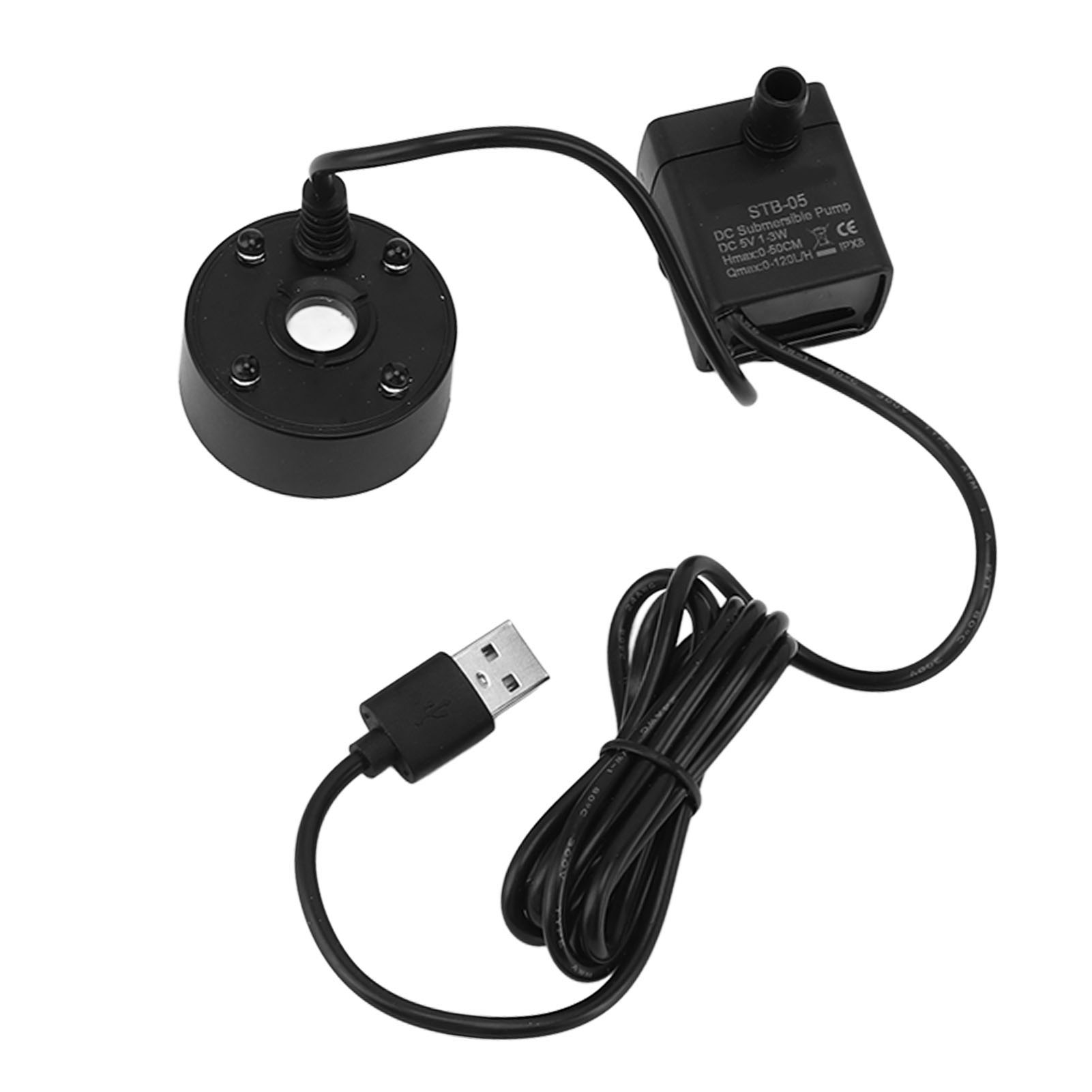 Usb-nebelgenerator Mit Led-pumpe, Farbiger Beleuchtung, Fontäne, Zerstäuber, Luftbefeuchter, 5 V, Nebelmaschine Für Teich, Garten, Büro, Schwarz