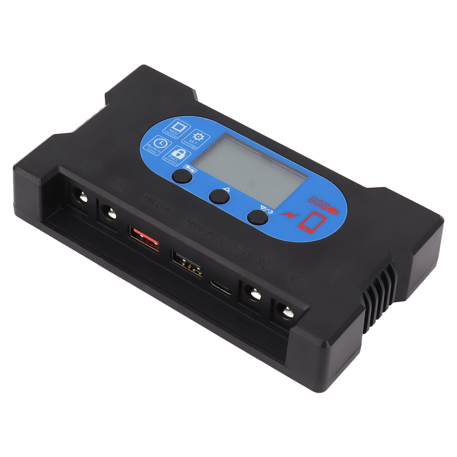 5v-solar-laderegler, Solarpanel-laderegler Mit Schnellladefunktion, Zwei Usb-typ-c-anschlüssen, 20a