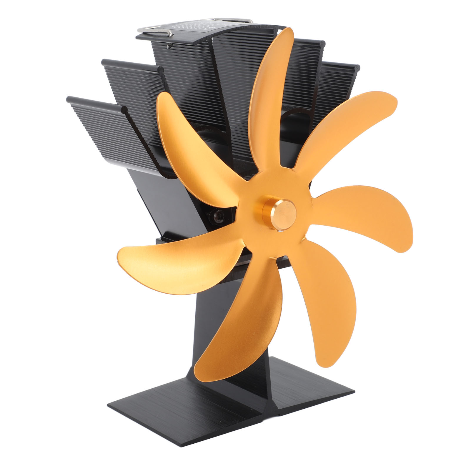 7-blatt-kaminventilator Mit Wärmeantrieb, Thermoelektrischer Aluminium-kaminventilator Für Holzöfen, Goldfarbener Kamin