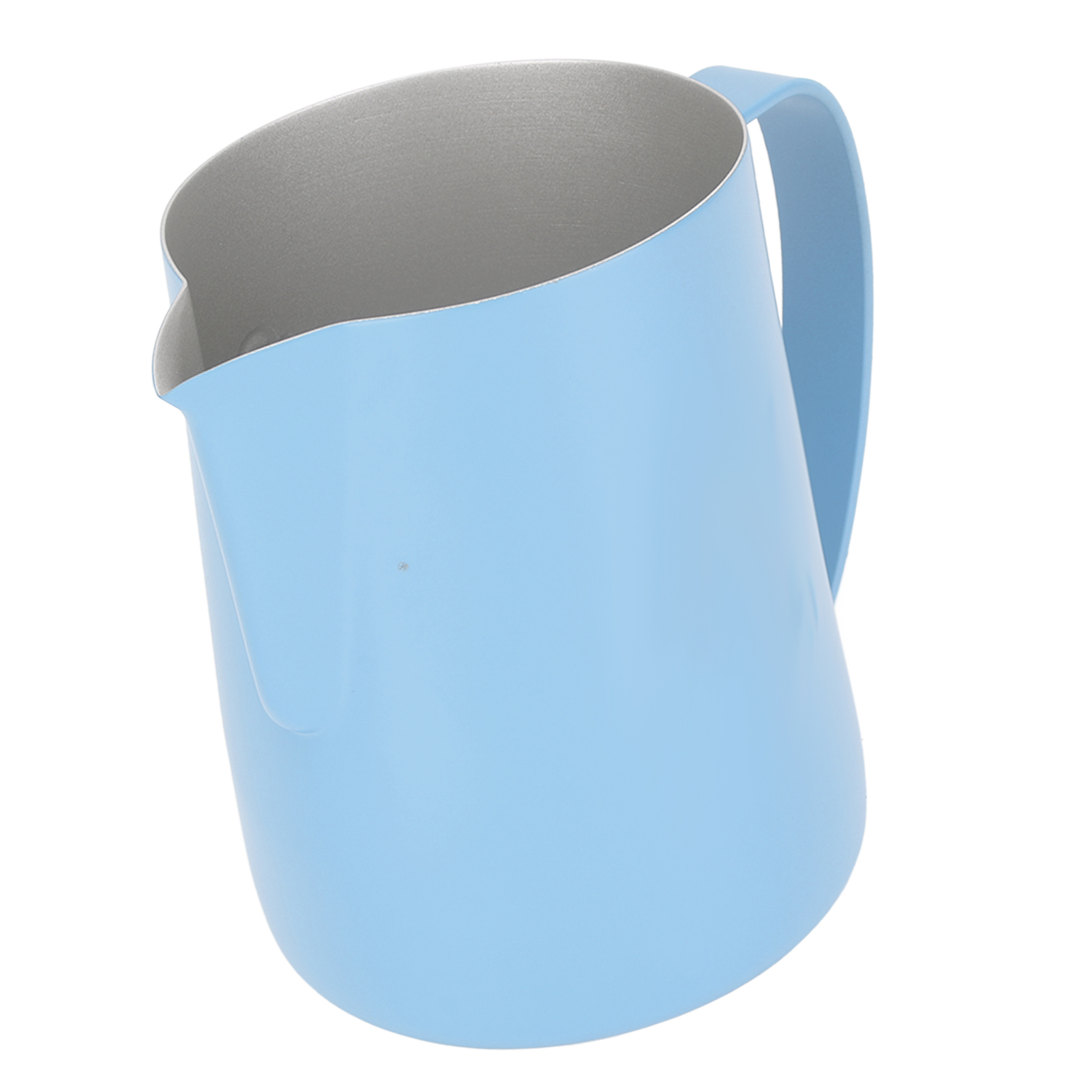 Milchaufschäumkännchen (600 Ml), Kaffeekännchen, Milchaufschäumkännchen Aus Edelstahl, U-förmiger Kaffeebecher, Hellblau