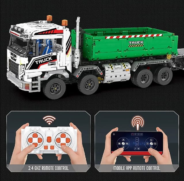 Reobrix Reobrix 22021 Technik LKW 2.950 Teile Anhänger Schwerlast-LKW Konstruktions-Spielset, (2950 St)