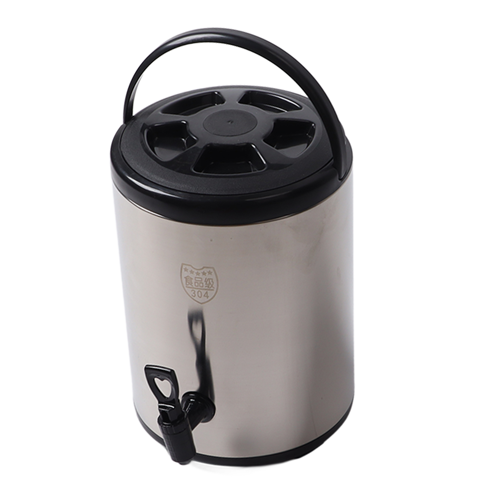 Thermoisolierter Getränkespender Aus Edelstahl 304, 8 Liter, Für Heiße Und Kalte Getränke, Gewerbe, Doppelwandig, Schwarz, 8 L