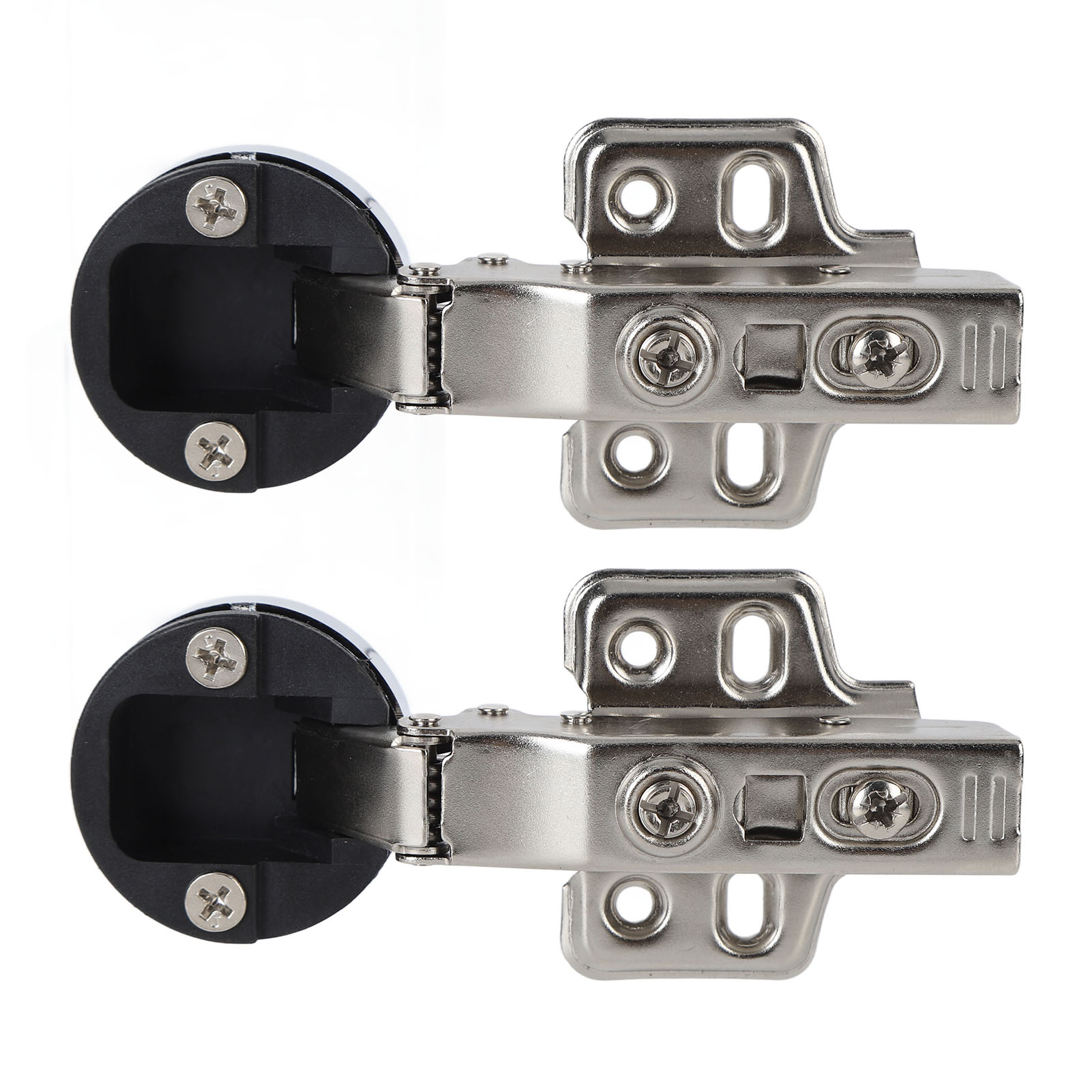 Set Mit 2 Glastürscharnieren Aus Edelstahl 201, 35-teiliges Dämpfungsscharnier Für Glastüren, Gerader Arm, Vollauszug 18 Mm