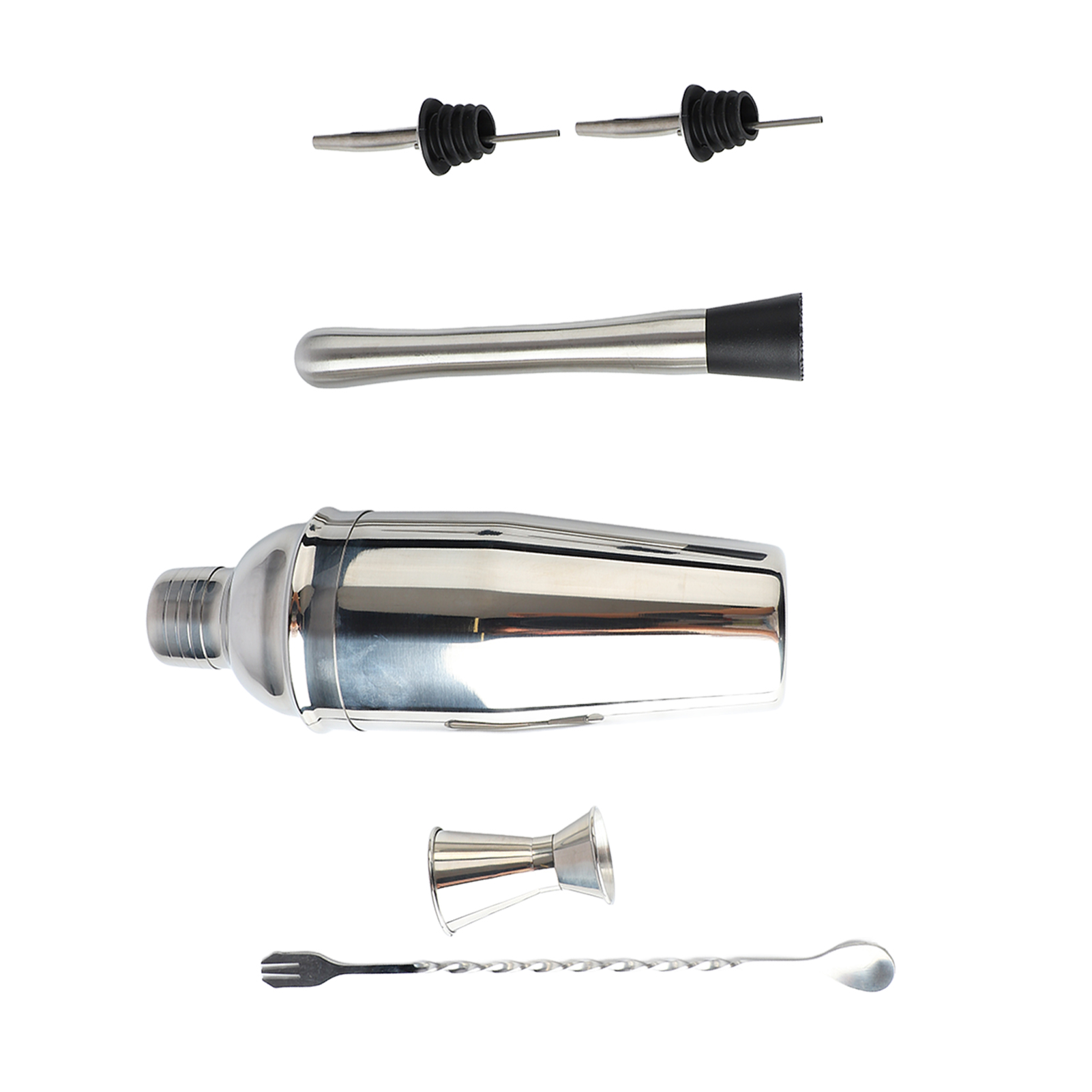 Edelstahl-barset, 6-teilig, Cocktailshaker, Mixset Für Getränke, Hausbar, Wohnzimmer, Party, 750 Ml