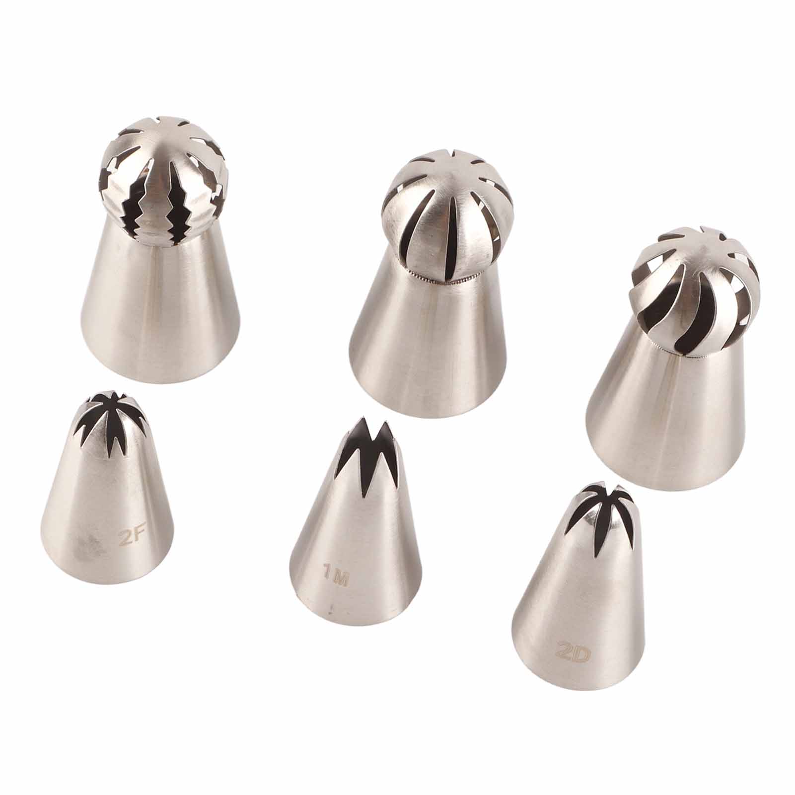 Set Mit 6 Backtüllen Aus Edelstahl Zum Dekorieren Von Kuchen, Cupcakes Und Mehr