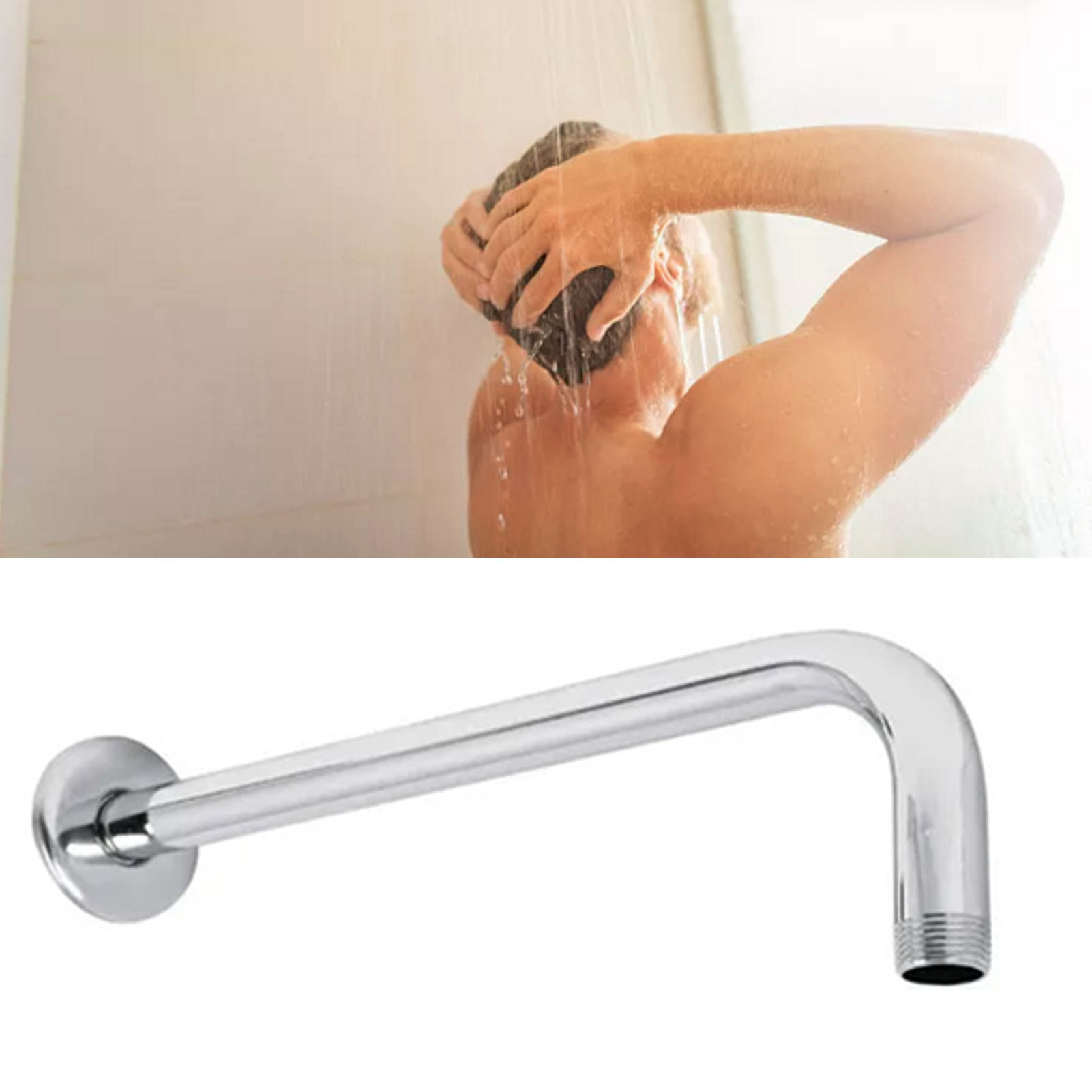 Duschrohr 50 M, Gesamtlänge 20 Mm, Rund, Edelstahl, Verchromt, Rostbeständig, Duscharm