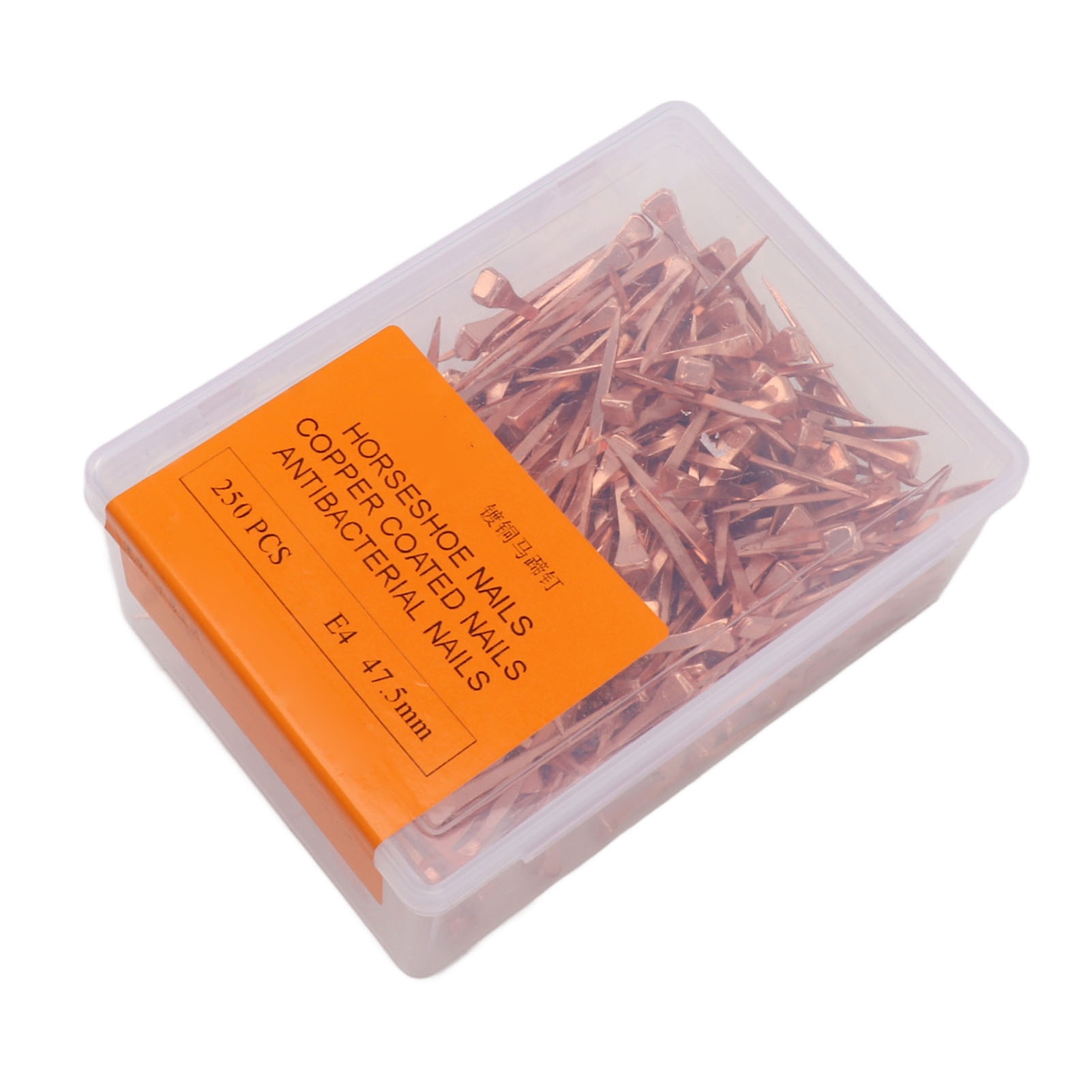 250 Kupferplattierte Hufeisennägel, Edelstahl, Für Reitsportausrüstung, Tierprodukte, 47,5 Mm, E4