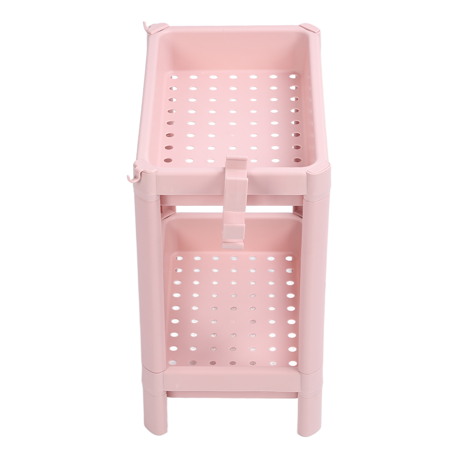 Badezimmerregal, Mehrschichtig, Stabil, Langlebig, Freistehend, Eckregal, Rosa, 2-lagig