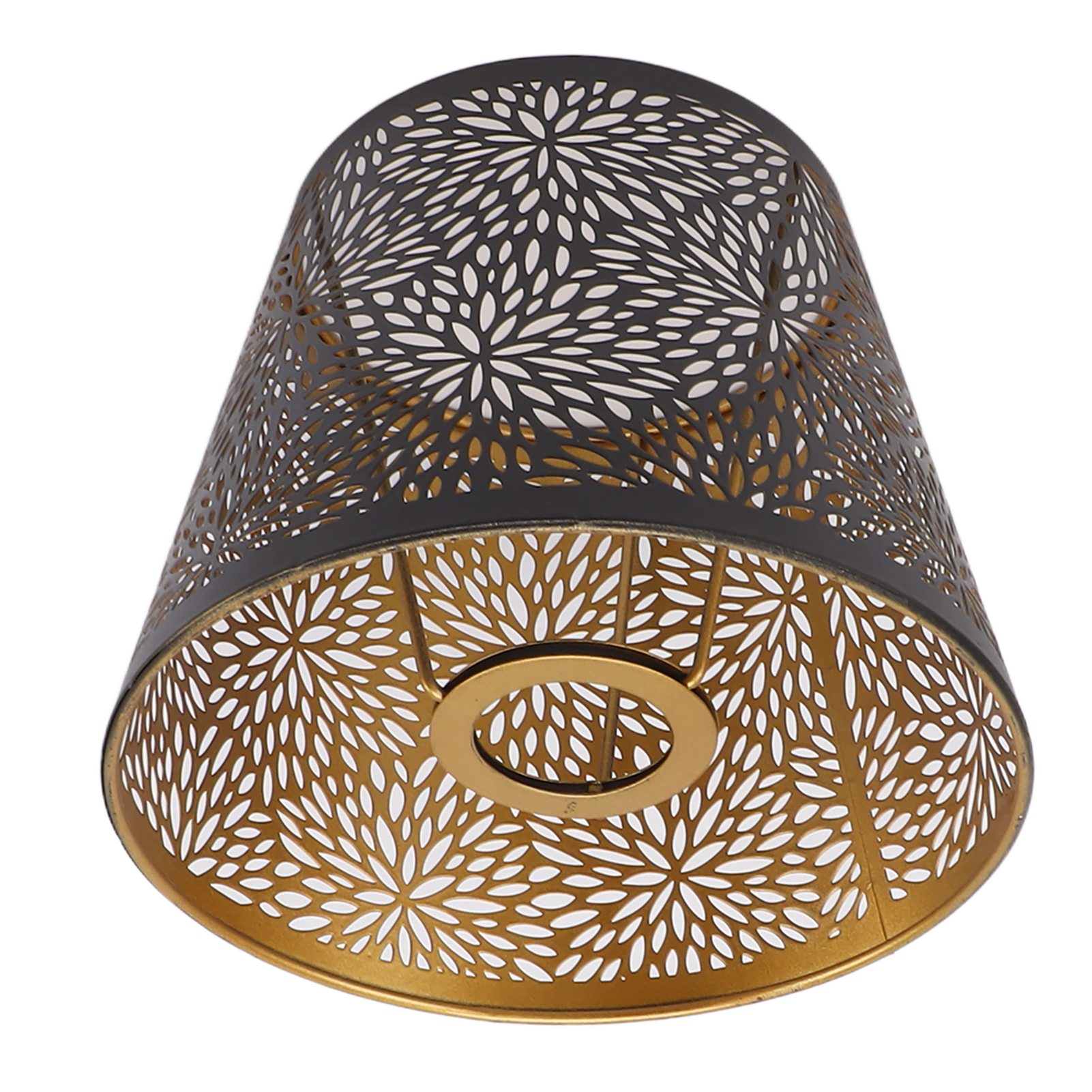 Metalllampenschirm E26/e27 Im Waldbaum-design, Mit Hohlem, Dekorativem Gusseisenschirm Mit Goldenem Innenmuster Für Tisch-, Wand- Und Deckenleuchten In Schwarz