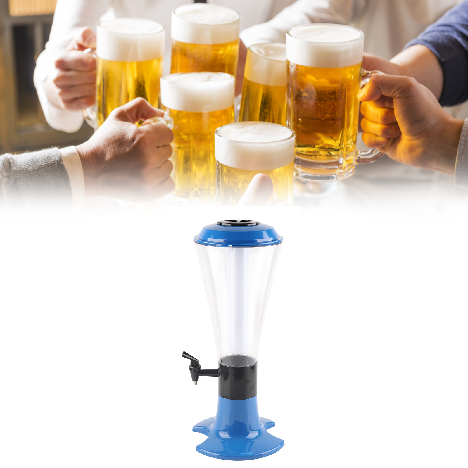 3-liter-multifunktions-tischbierzapfanlage Mit Beleuchtung Und Zapfhahn Für Die Heim-ktv-bar In Blau