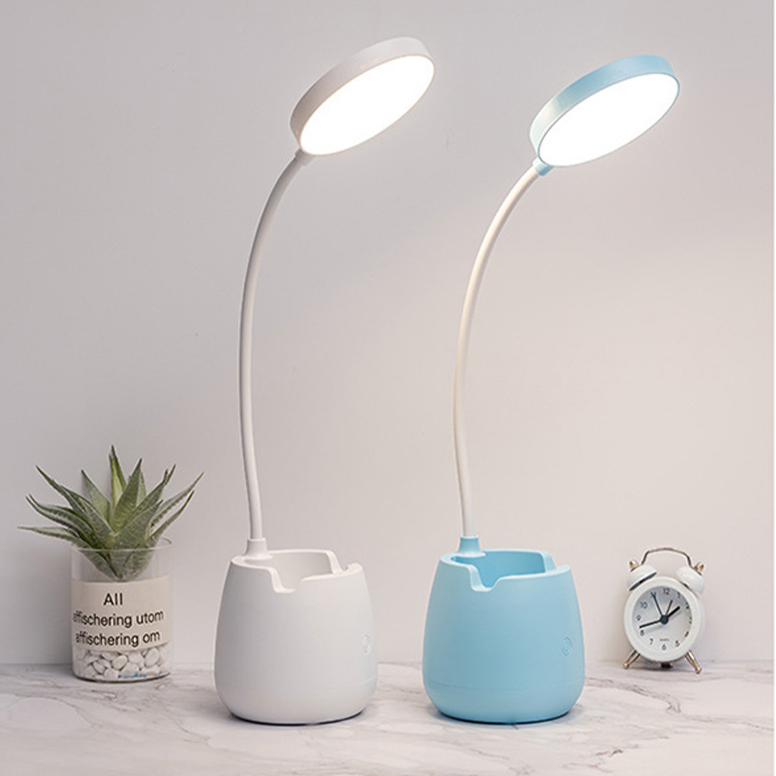 Kleine Schreibtischlampe Mit Augenschutz, Verstellbares, Flexibles, Wiederaufladbares Led-nachtlicht Für Studentenwohnheime