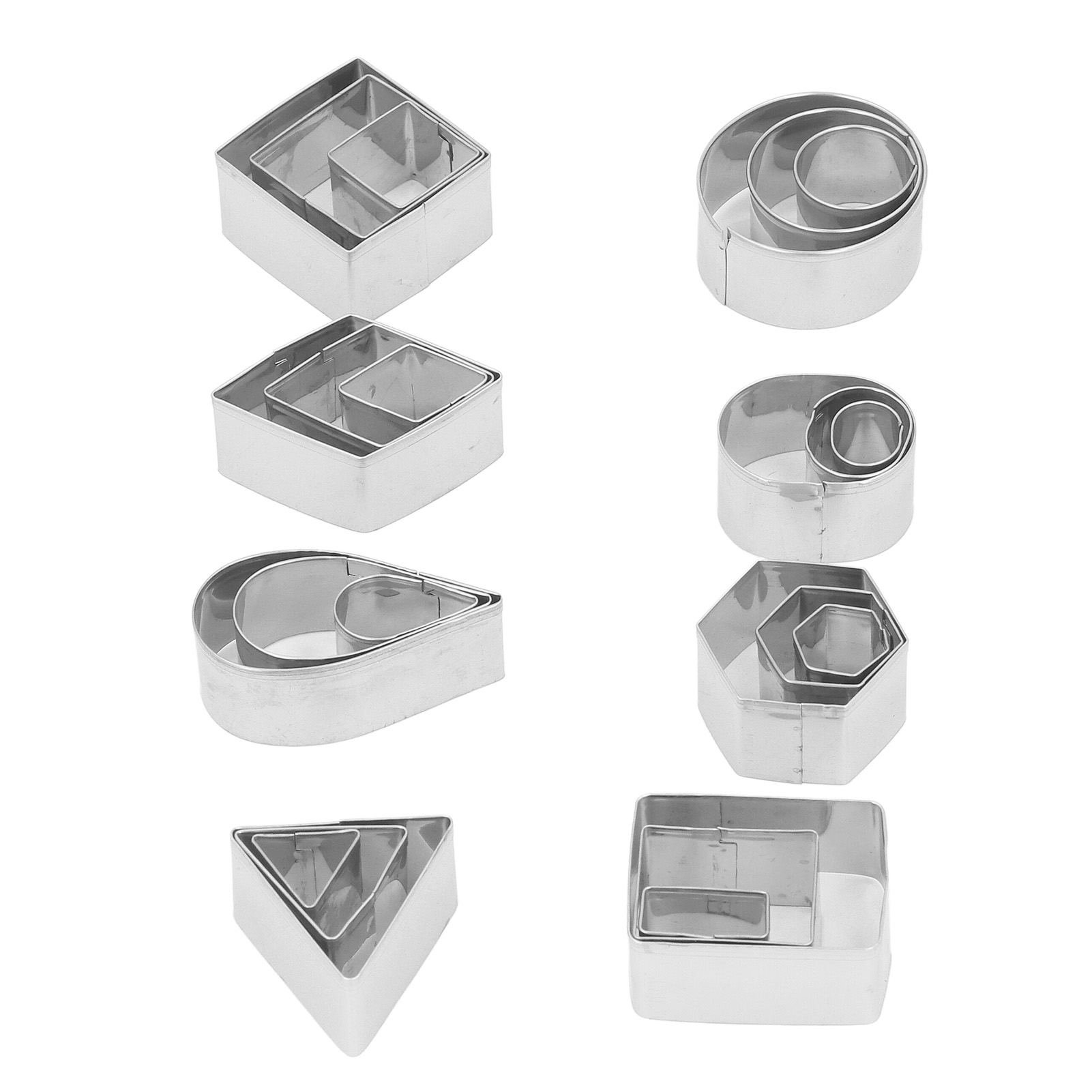 24 Ausstechformen Aus Edelstahl In Geometrischen Formen Zum Ausstechen Von Keksen Für Das Backen Zu Hause
