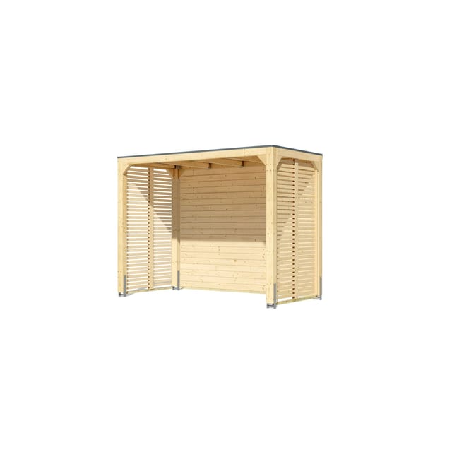 Karibu Gartenhaus Robuster Pavillon aus Leimholz mit Flachdach und selbstklebender Folie, BxT: 320x160 cm, (1 Stück, Gartenpavillon mit Rückenwand & zwei Seitenwänden), mit Rück- & Seitenwänden