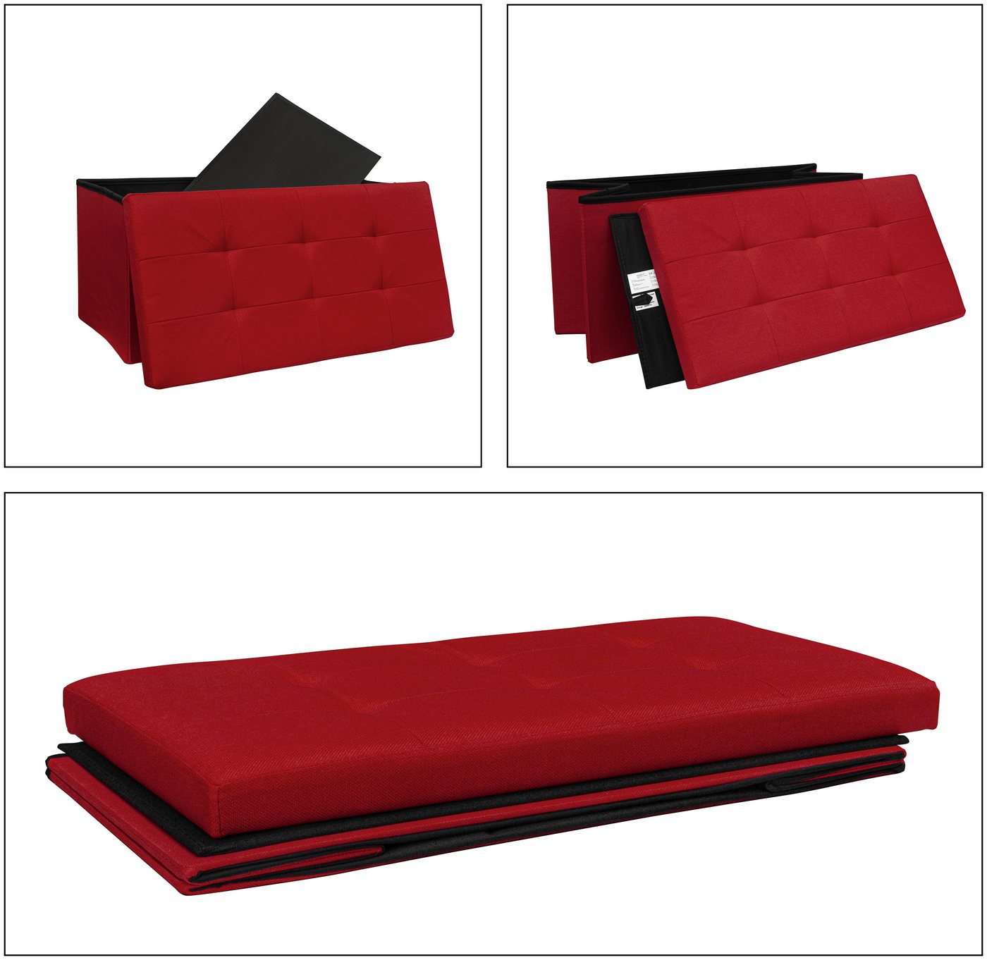 VCM Schuhbank Stoff Sitztruhe Sitzbank Aufbewahrungsbox Boxas Bild 3