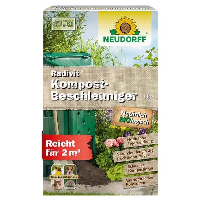 Neudorff Kompostbeschleuniger Radivit Kompost-Beschleuniger 1 kg, unbedenklich für Hund, Katze Igel und Bienen
