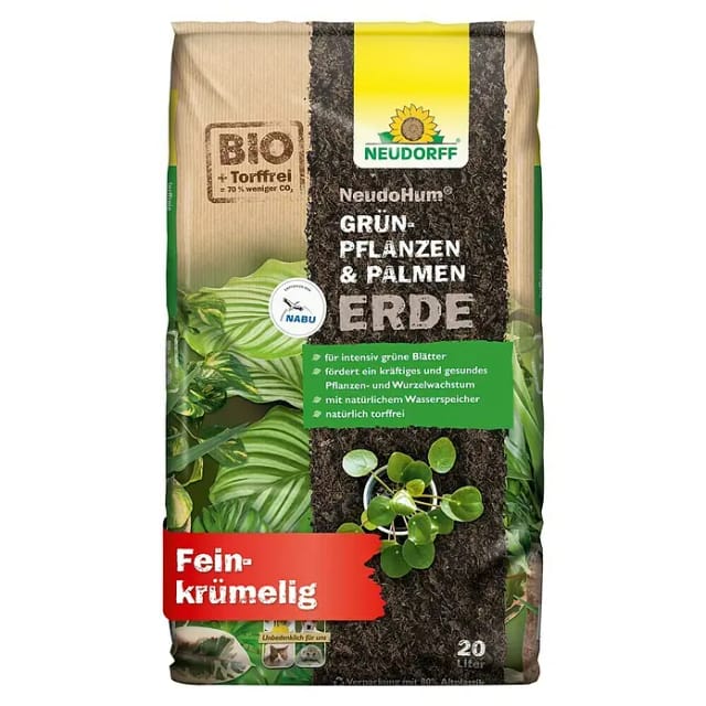 Neudorff Pflanzerde NeudoHum Grünpflanzen- & PalmenErde 20 Liter, für 4 Wochen vorgedüngt