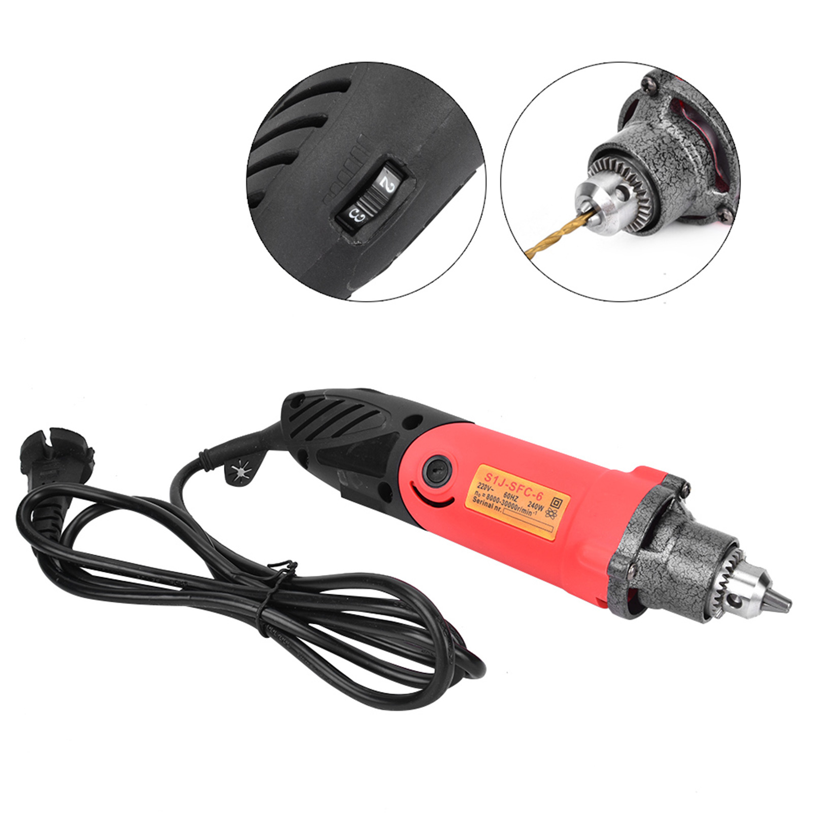 Elektrisches Schleif- Und Gravierset Mit 6 Einstellbaren Geschwindigkeitsstufen, 240 W, 220 V, Eu-stecker