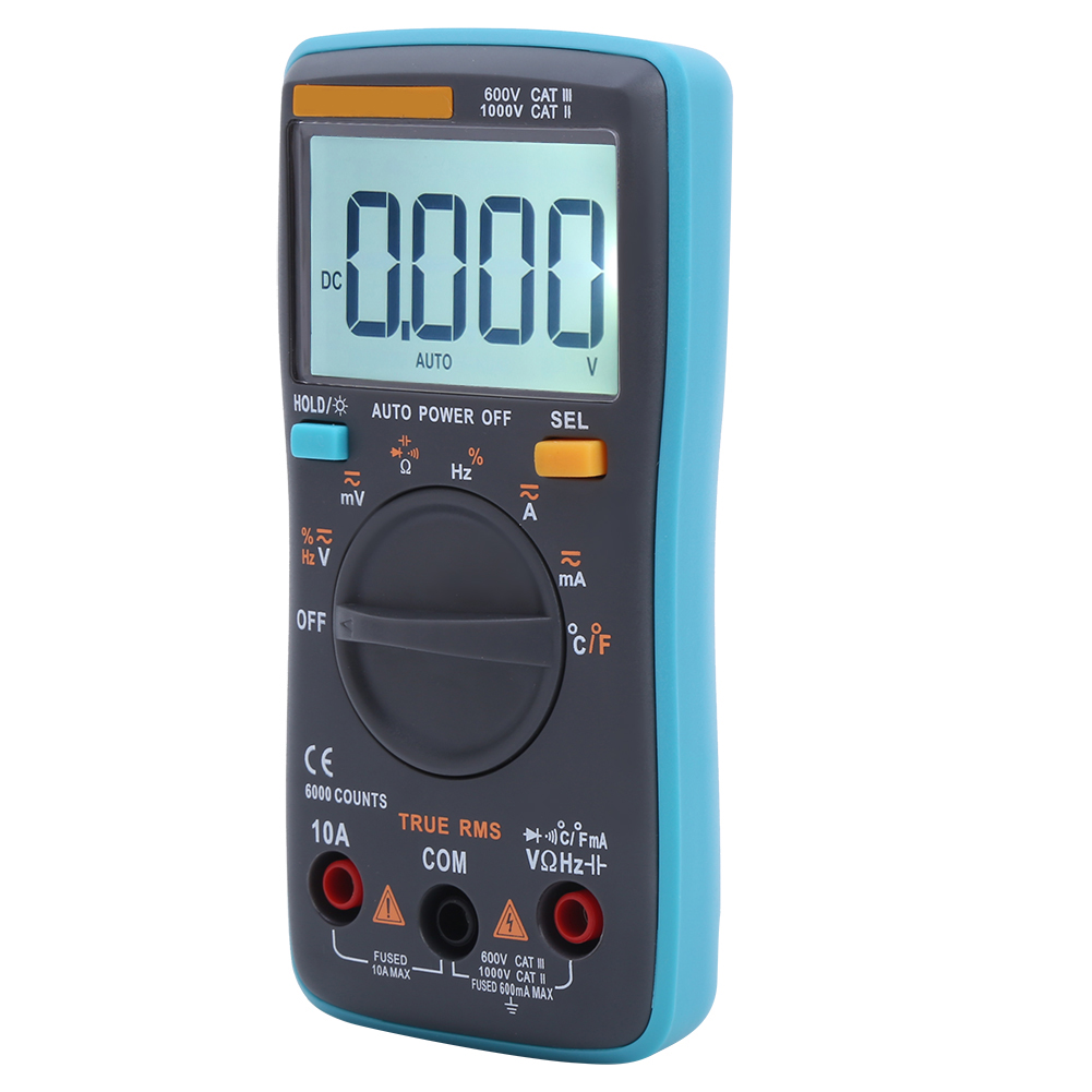 Zt102 Digitalmultimeter, Ac/dc-voltmeter, Strom- Und Diodenkapazitätstester Mit Hintergrundbeleuchtung, 6000 Zählwerte