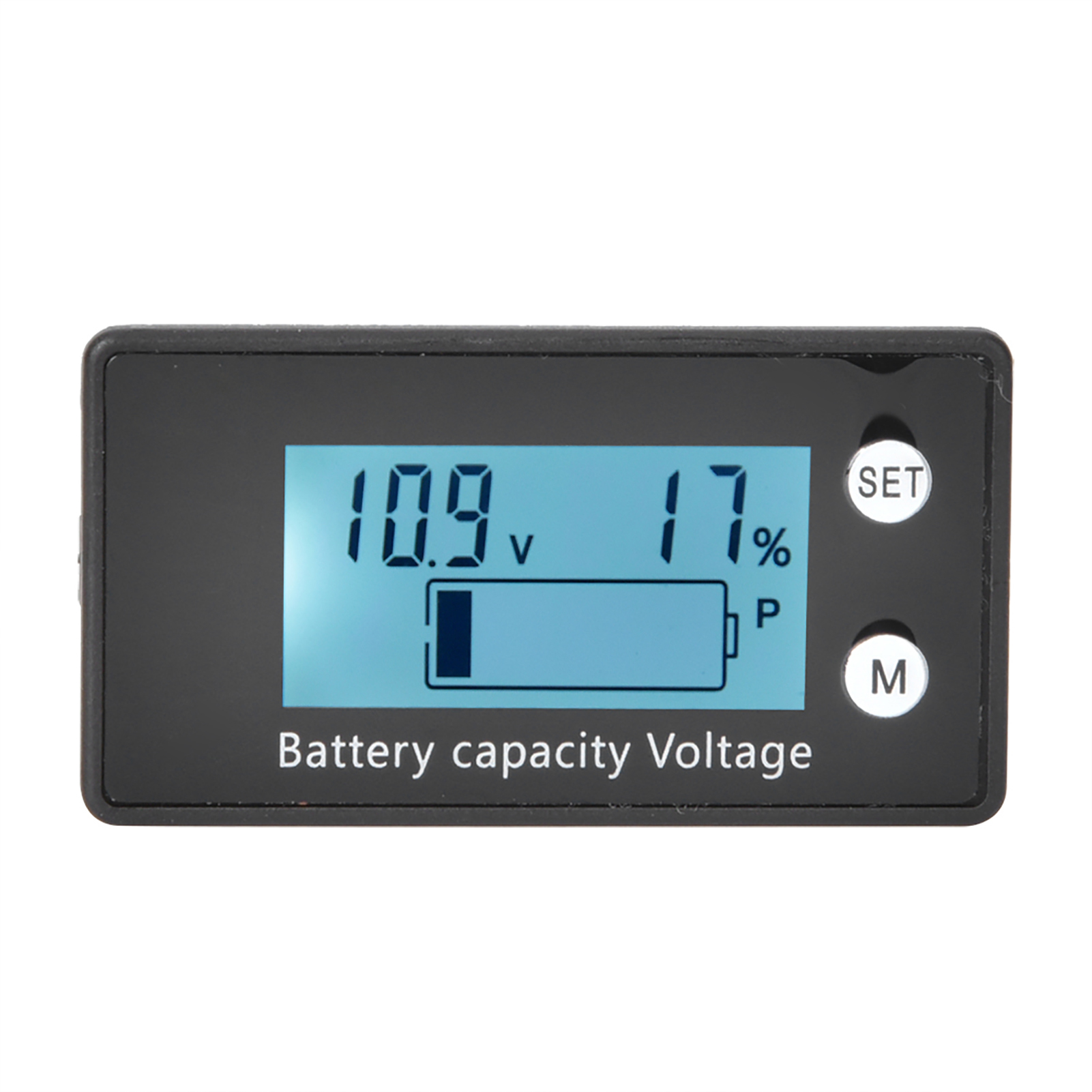 Digitales Lcd-voltmeter, Mittelgroß, Tragbar, Zur Batteriespannungsmessung, Für Industriewerkzeuge, Dc 10-100v (10-100v, Weißer Temperaturalarm)