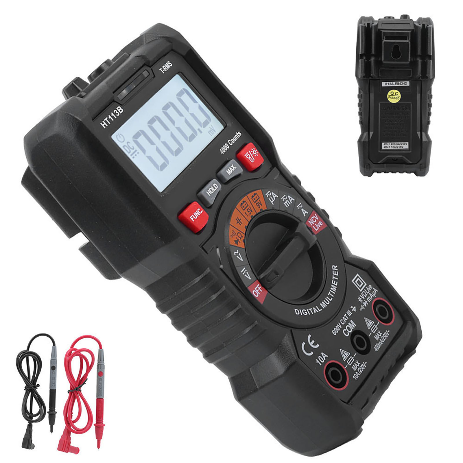 Handliches Digitales Multimeter Mit Automatischer Bereichswahl, Gleich- Und Wechselstrommessung, Spannungsmessung, Widerstandsmessung Und Kapazitätsmessung (ht113b)