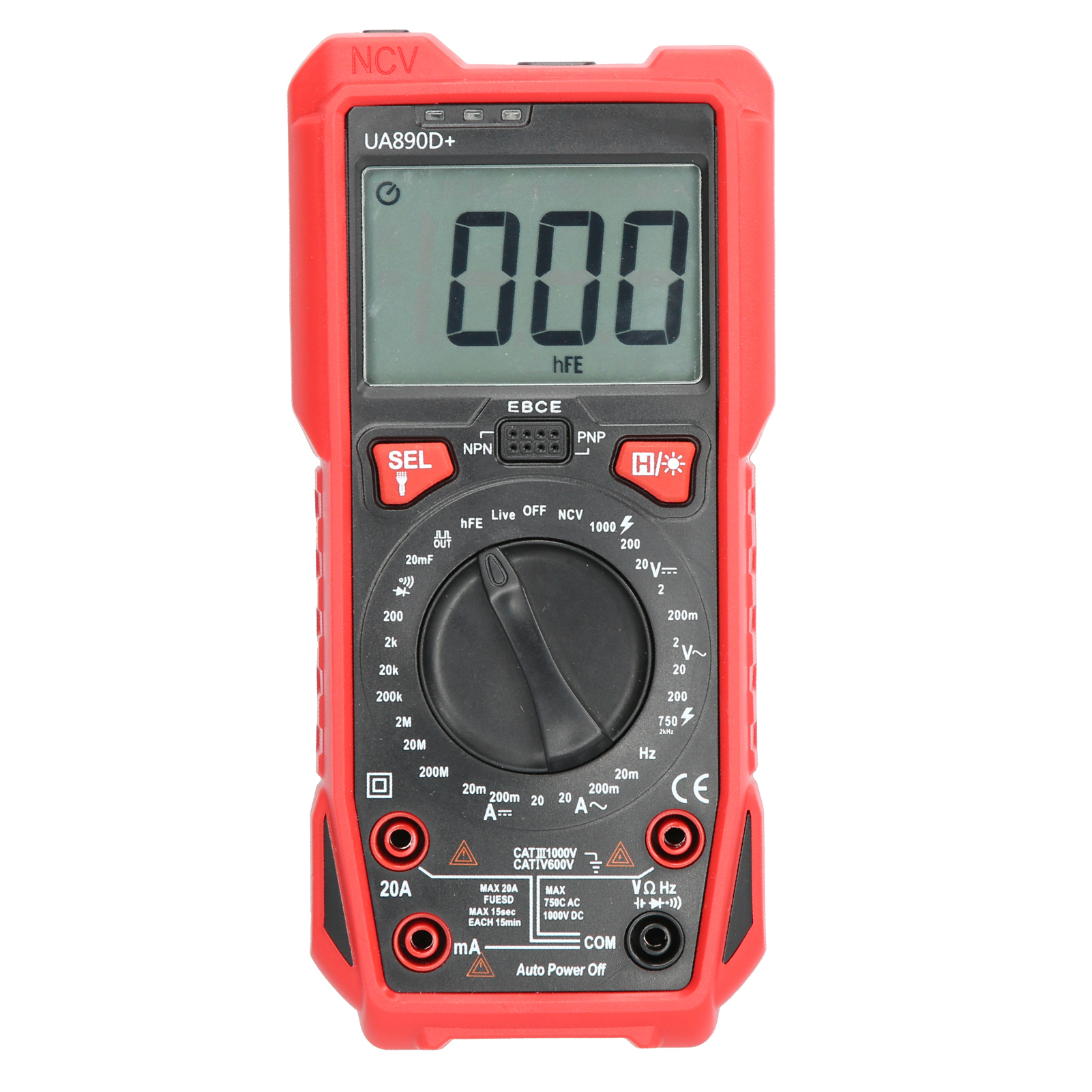 Ua890d+ Tragbares Digitales Multimeter Zur Messung Von Strom, Spannung, Kapazität Und Widerstand