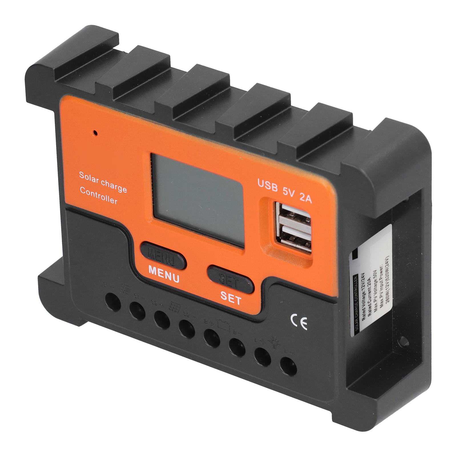 Dbs12 Solarladeregler Mit Abs-gehäuse Und Lcd-anzeige, 3-stufiger Pwm-lade-/entladeregler, 12 V, 24 V, 20 A