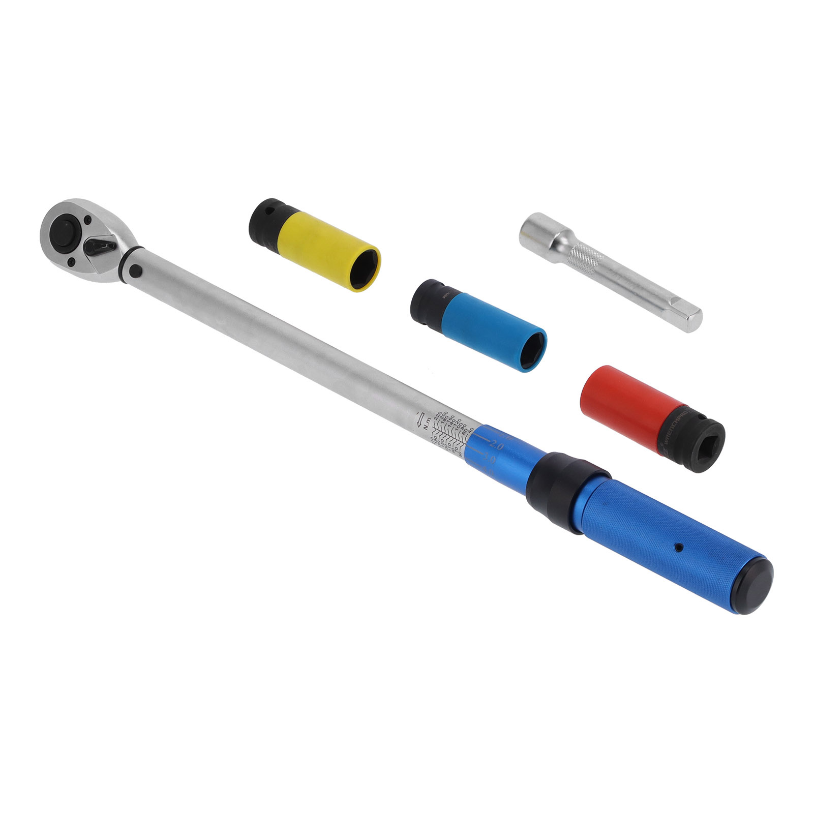 Drehmomentschlüssel Mit Klickmechanismus, Voreingestellt, Einstellbar, Manuell, 5–25 N, 1/4", 40–220 Nm