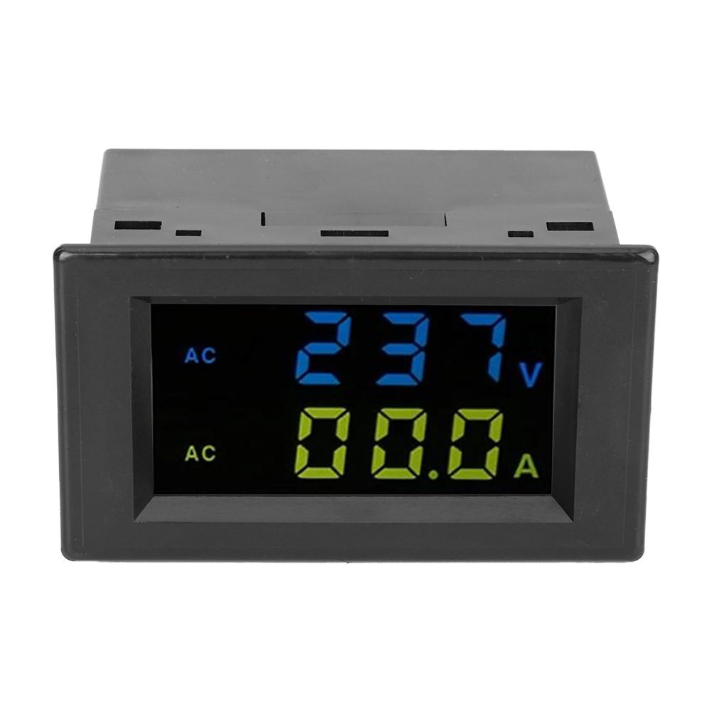 Digitales Voltmeter Mit Präziser Strommessung, Schwarz-weiß-display, Zwei Anzeigen, Schwarzes Gehäuse