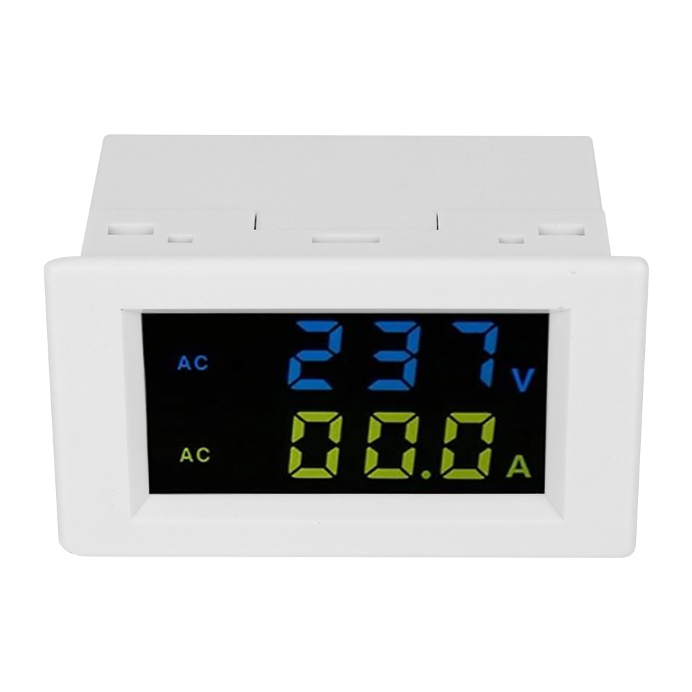 Digitales Voltmeter Mit Präziser Strommessung, Schwarz-weiß-display, Doppelanzeige, Weißes Gehäuse