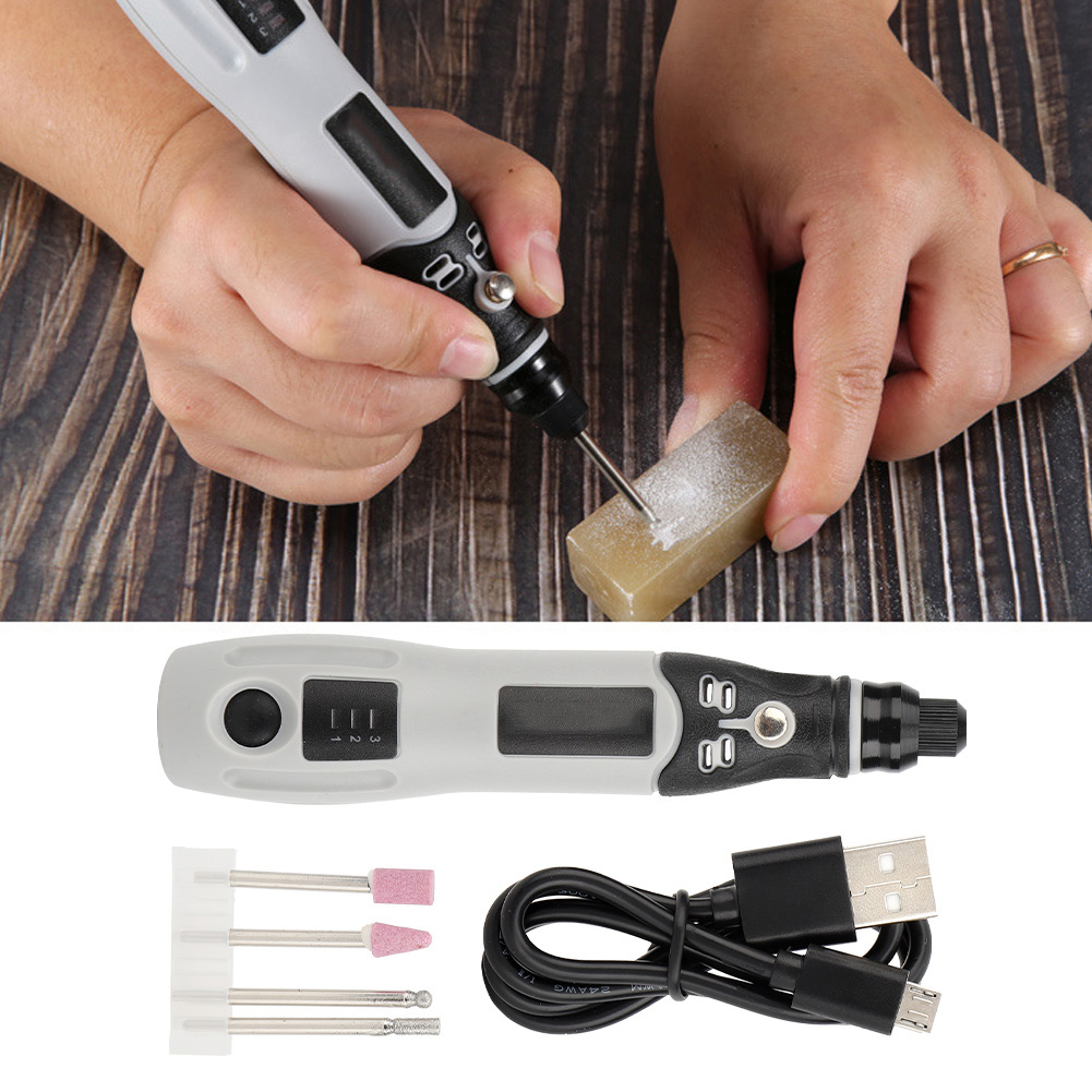 Elektrischer Mini-gravierstift, Akku-bohrmaschine, Jade-gravierwerkzeug Mit Schleifkopf
