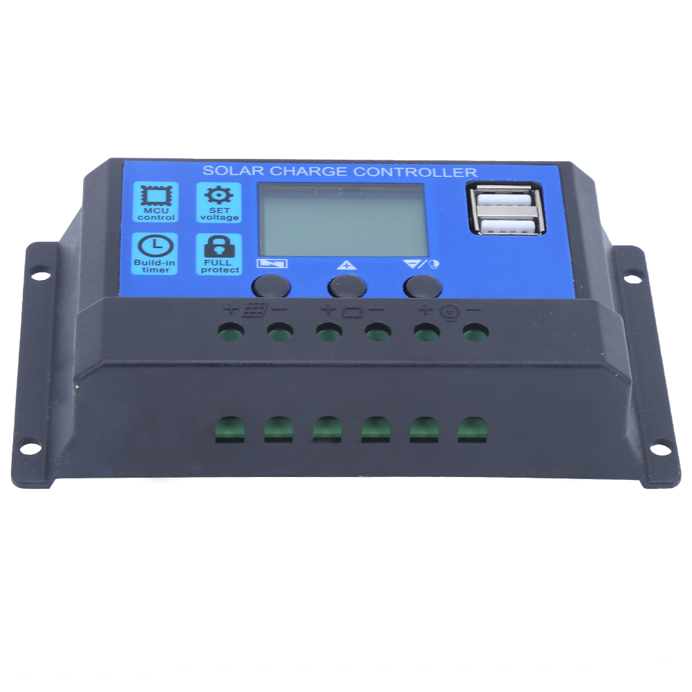 Solarmodul-laderegler Mit Lcd-anzeige, Batterieladesteuerung, Zwei Usb-ausgängen (12v/24v, 20a)