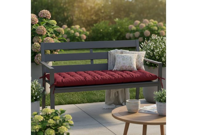 relaxdays Bankauflage Gesteppte Bankauflage, rot, 190 x 70 cm