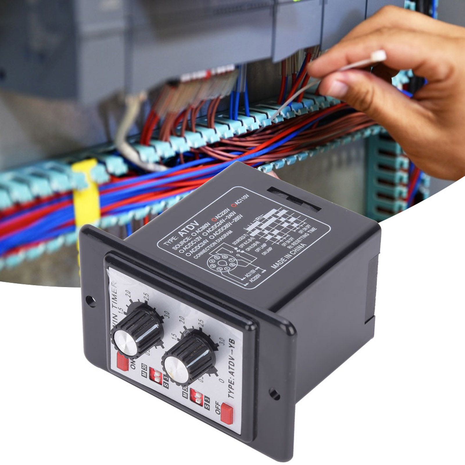 Zeitrelais Mit Drehknopf, Doppelzeitrelais Atdv Yb Ac110v 220v 50/60hz