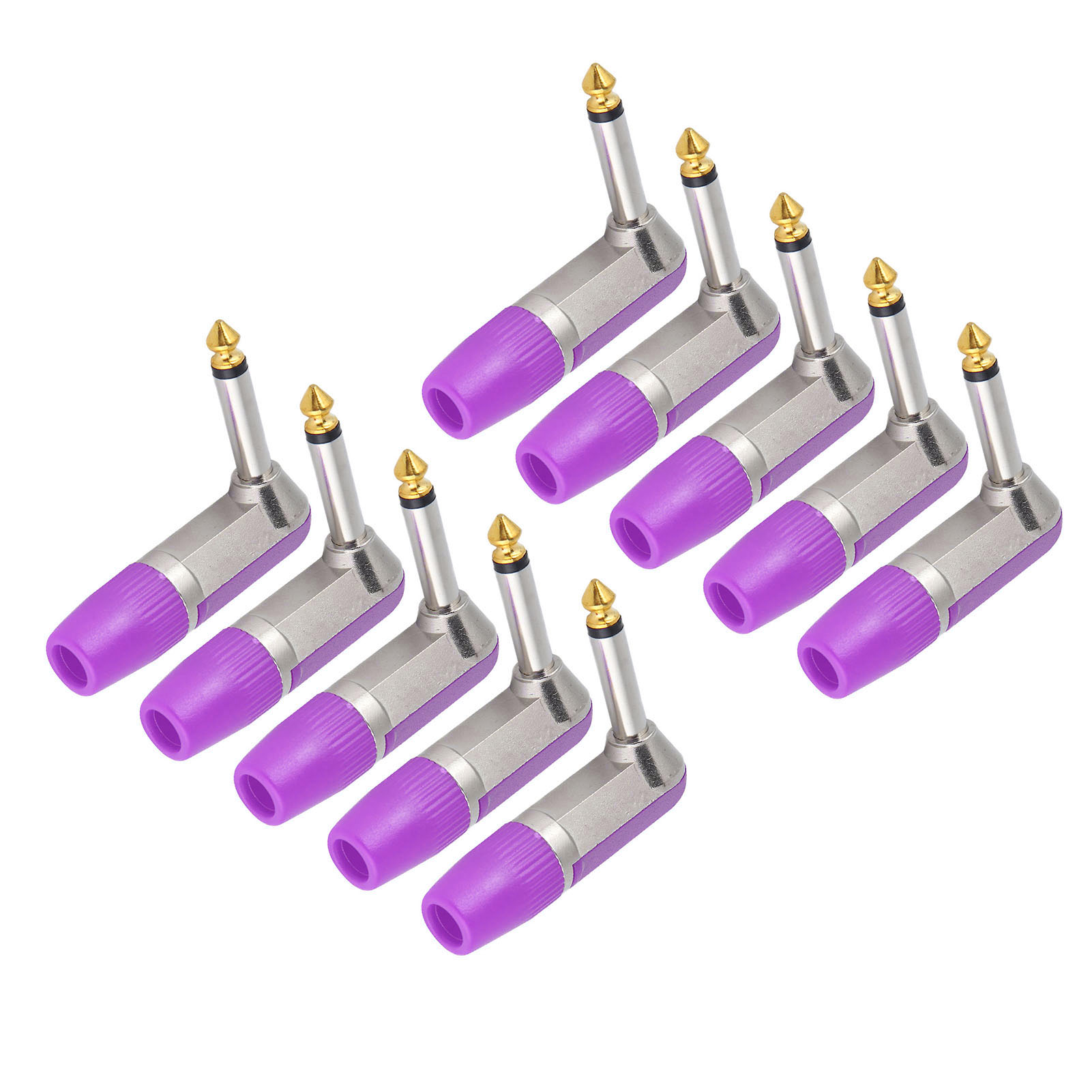 10 Stück Xlr-audiostecker 6,35 Mm, Rechtwinklig, Professionell, Langlebig, Korrosionsbeständig, Kopfhöreradapter, Lila