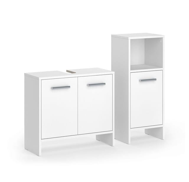 Vicco Badmöbel-Set Karli, Weiß, 2 Teile, (2-St., 2er Set)