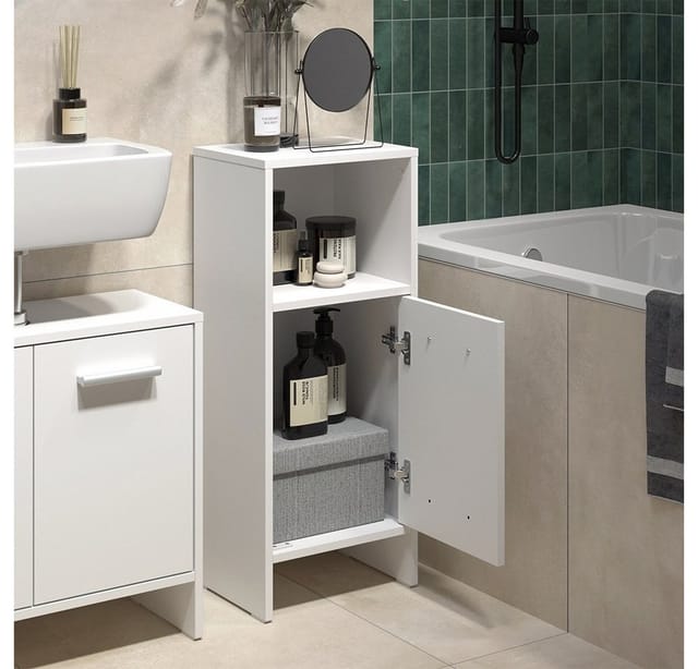 Vicco Badmöbel-Set Karli, Weiß, 3-teilig, (3-St., 3er Set)