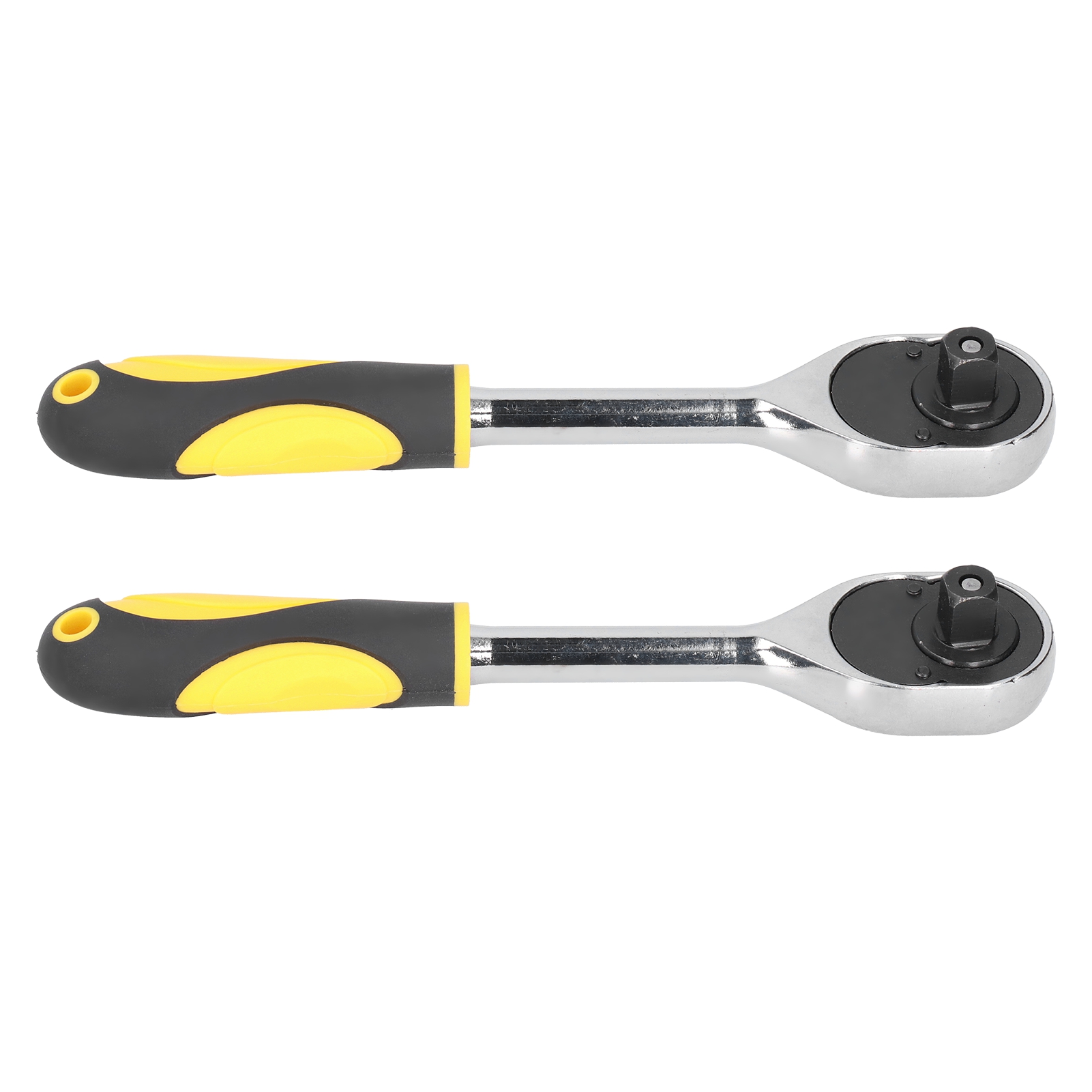 2 Ratschenschlüssel, Gelb, Hohe Torsionssteifigkeit, Handreparaturwerkzeug, Gerader Griff