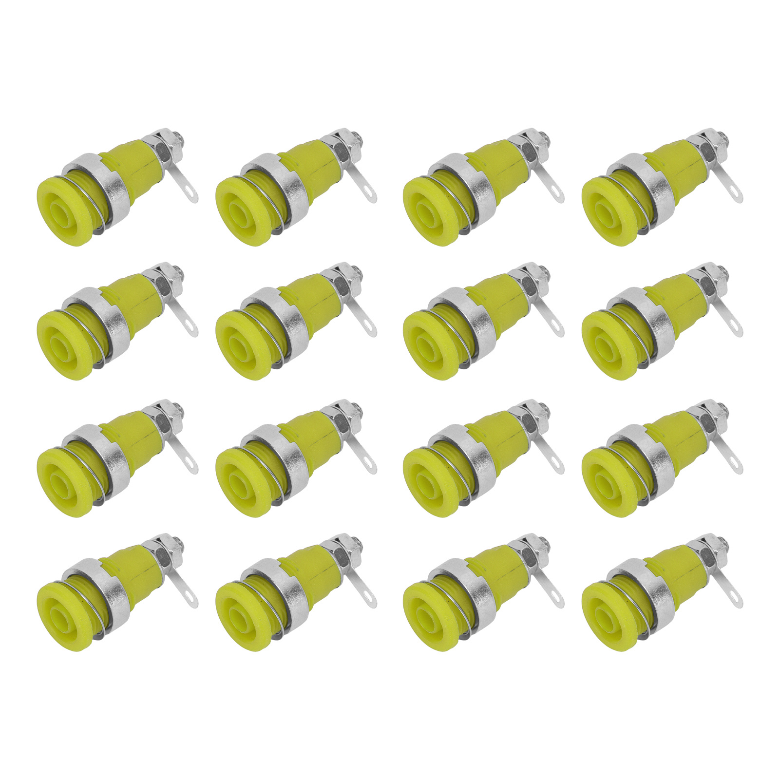 50 Bananenstecker, 4 Mm, Reinkupfer, Hohe Leistung, Geeignet Für Elektrische Prüfungen, Gelb