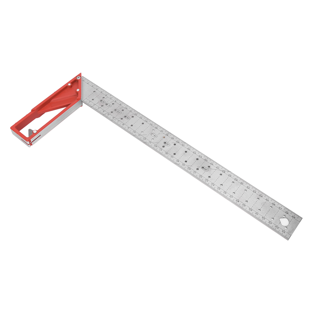 Quadratischer Zimmermannslineal Aus Edelstahl 45° / 90° Mit Polygon (40 Cm)