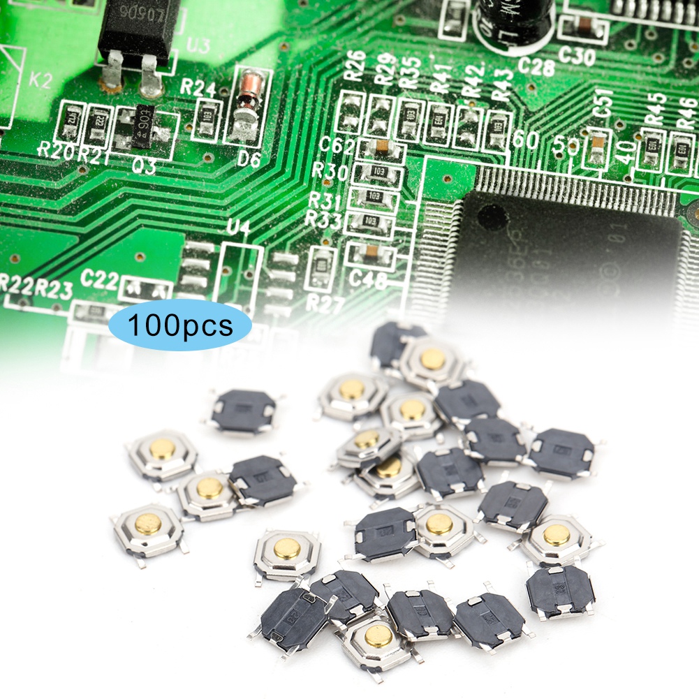 100 Berührungsempfindliche Kunststofftasten, Smd-berührungsempfindliche Bauteile, 4 X 4 X 1,5 Mm