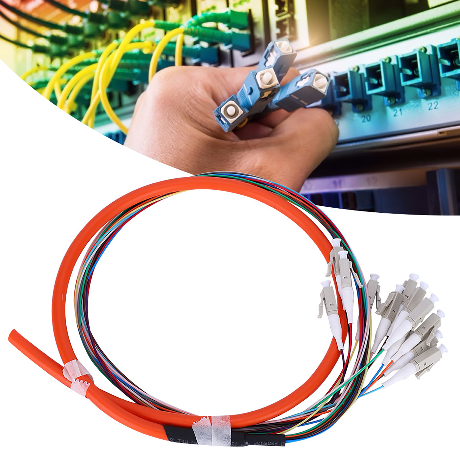 Multimode-glasfaser-pigtailkabel, 12-adrig, Lc/upc-62,5/125 Mm², Mit Pvc-außenmantel Für Netzwerke