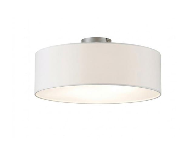 meineWunschleuchte Deckenleuchte, ohne Leuchtmittel, Designklassiker Lampe über-n Esstisch Stoff-lampe Galerie, Weiß Ø40cm